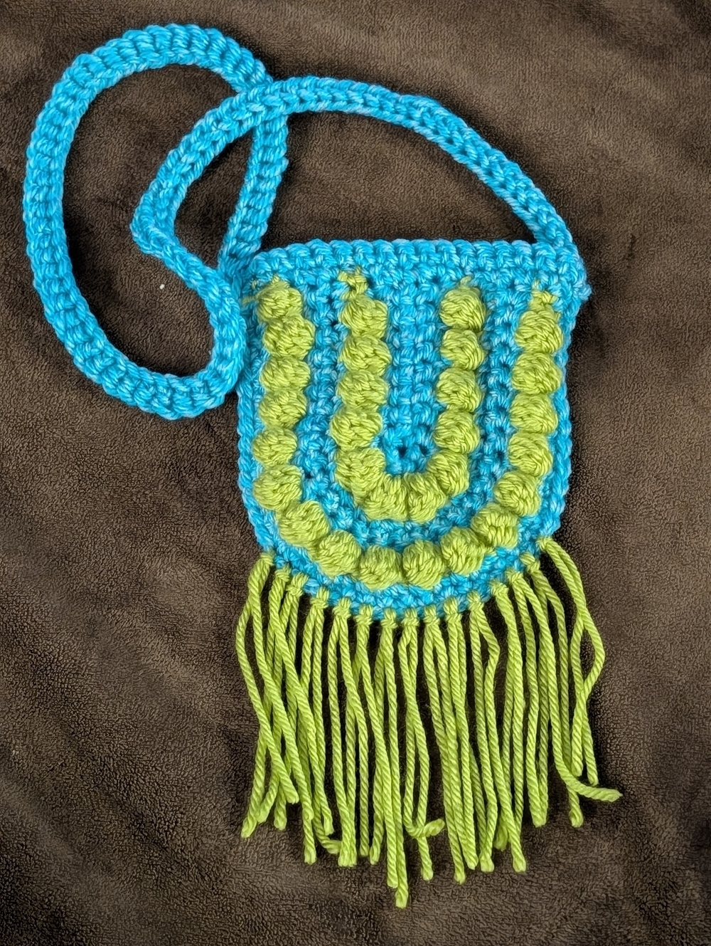 Handmade Crocheted Bag With Fringe